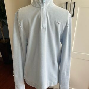 Vineyard Vines Boys Shep Sky Blue Zip-Up Sweater